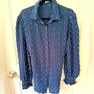Chic Blue Button Down Women's Shirt